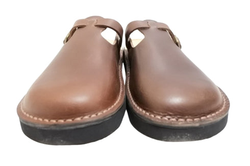 【Organic handloom GUDALUR ダークブラウン】クロッグサンダル(サボサンダル)